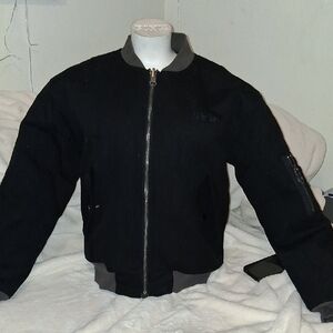 CIVILREGIME Men's Black Bomber Jacket - Classic Zip Front